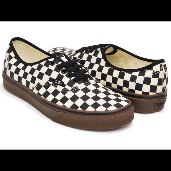 vans authentic checkerboard gum sole